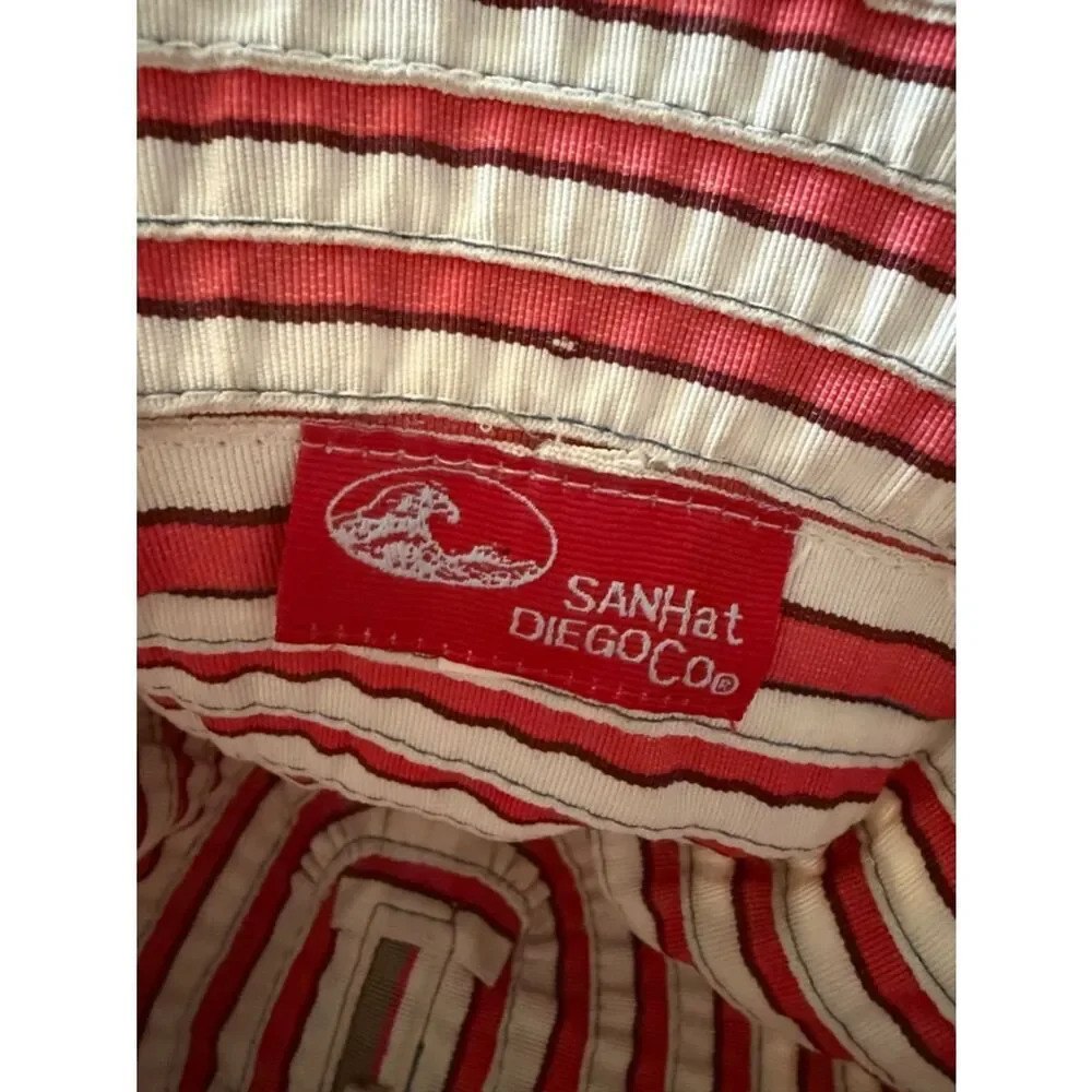 San Diego Hat Co Women’s Canvas Large Brim Beach Hat Multicolor Striped